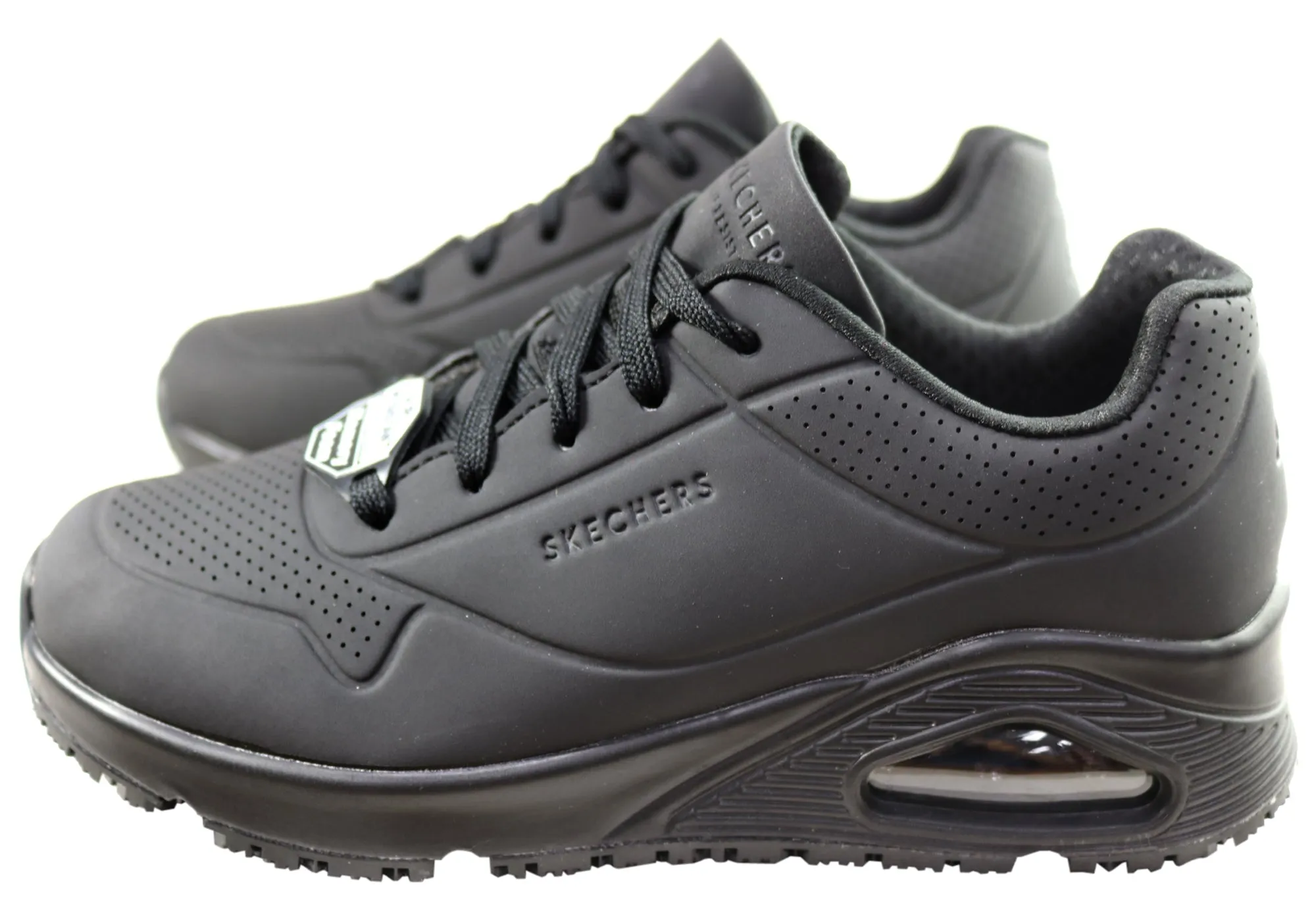 Womens Skechers Relaxed Fit Uno Slip Resistant Comfortable Work Shoes