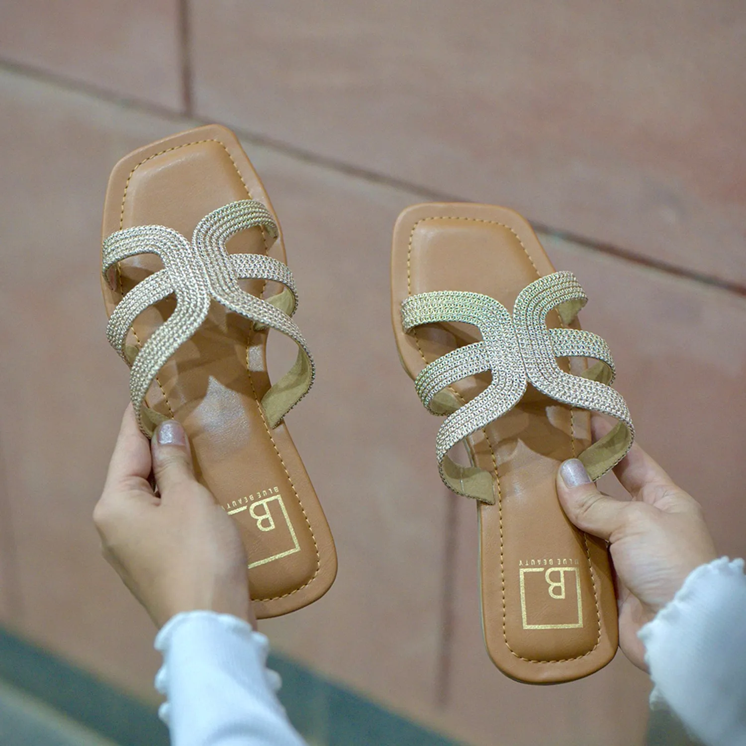 Woven Strap Slip-On Flat