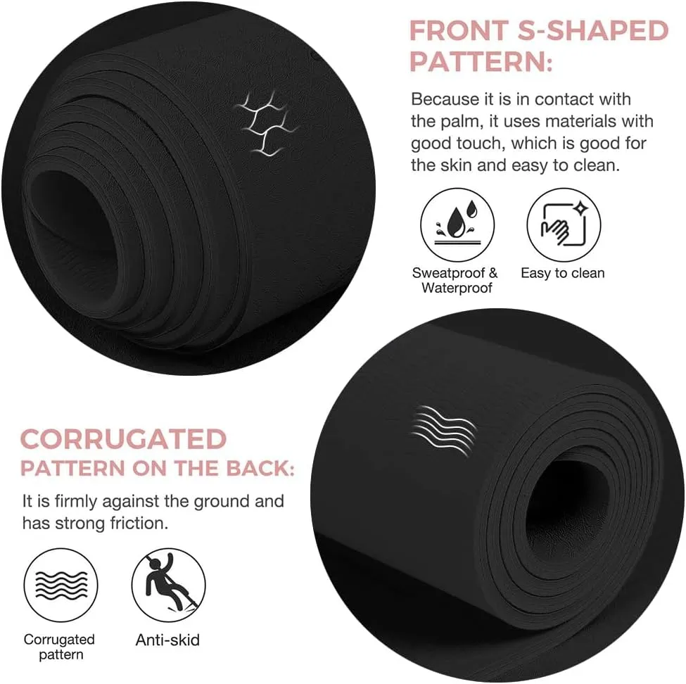 Yoga Mat Non Slip TPE Thick Yoga Mat with Alignment Mark, Large Size 72"L x 32"W x 0.32"Th or 0.24"Th, Anti-Tear Exercise & Fitness Mat for Yoga, Pilates & Floor Workouts